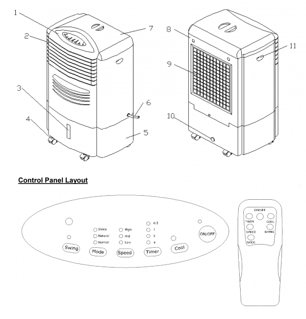 goldair 70w 10l evaporative cooler